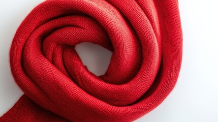 Poster - A red scarf laid out on a white surface, ideal for use in fashion or lifestyle illustrations
