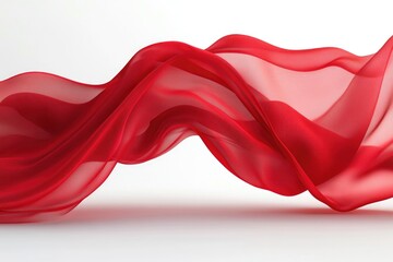 Poster - A close-up of a vibrant red fabric flowing freely on a white surface