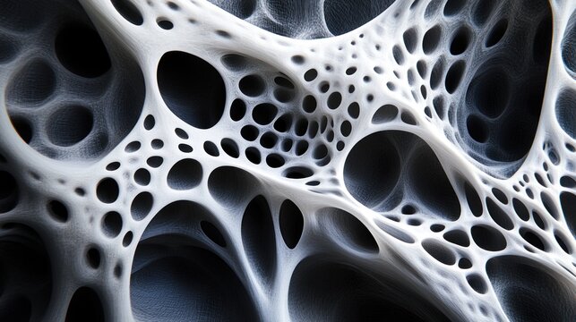 Abstract White Organic Structure With Numerous Holes