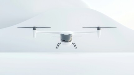 Poster - Cargo Transport on Tiltrotor Aircraft, hybrid delivery system showcasing efficient air and land transport, streamlined design, open environment, emphasis on innovation and functionality