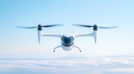 Poster - Tiltrotor Cargo Delivery, dynamic hybrid transport of goods in action, showcasing efficient air and land logistics, minimalistic environment, emphasizing functionality and innovation