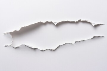 Poster - A close-up shot of a torn piece of paper fragment lying on a white surface