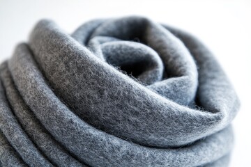 Poster - A close-up shot of a gray scarf on a white surface