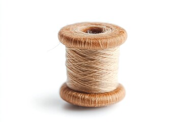 Aufkleber - A single wooden spool with a thread wound around it, perfect for sewing or crafting projects