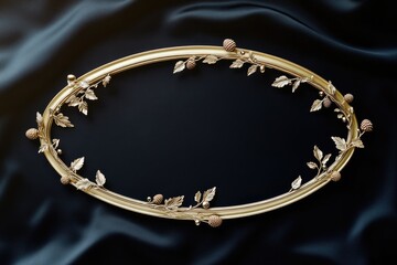 Poster - A golden frame on a dark background, ready for use with a variety of images