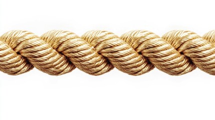 Poster - A close-up shot of a rope against a white background, suitable for use in designs where a simple texture or pattern is needed