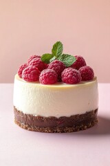 Sticker - A sweet treat with fresh raspberries on top, perfect for a dessert or snack