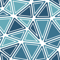 Poster - vector seamless pattern. rounded solid shapes in frames. big triangles size. monotone style. repeata