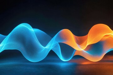 Poster - A close-up shot of a blue and orange wave, great for travel or water-related designs