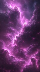 Poster - Abstract light bursts in a purple and black sky with realistic photography effects
