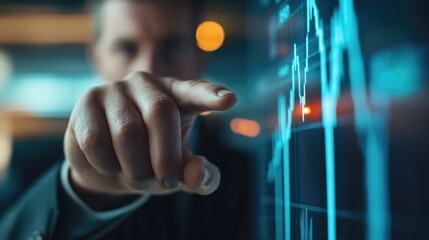 Poster - Businessman showing something on his tablet or laptop