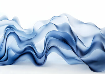 Poster - Abstract blue wave on a white background