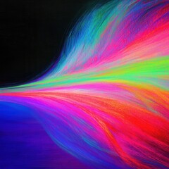 Poster - A vibrant swirl of colors radiates from a dark background, creating a dynamic, energetic visual effect.