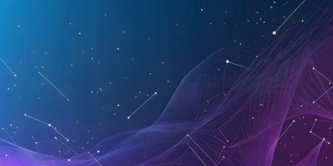 Poster - Abstract background with blue and purple gradient lines in an isometric grid