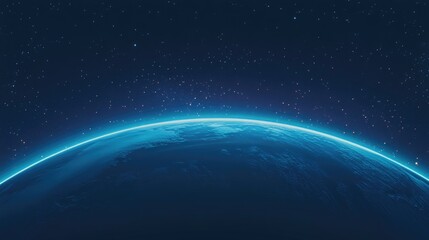 Wall Mural - glowing planet earth with starry sky in the background
