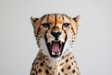 close-up of a cheetah's open mouth, suitable for wildlife or animal-related designs