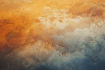 Poster - Abstract texture with orange, blue, and white colors, resembling a cracked surface with light and shadow effects