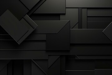 Leinwandbilder - Geometric black shapes overlapping creating an abstract modern background design