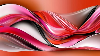 Poster - Abstract Artistic Interpretation of Fluid Forms and Vibrant Colors
