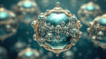 Poster - Stunning Abstract Artistic Interpretation of Core Elements in Blue Hues