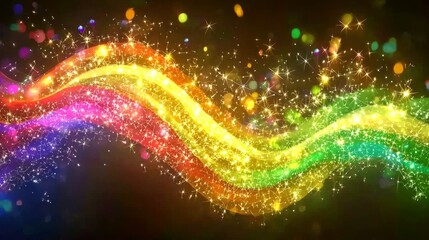 Poster - Abstract Illustrations of Light Paths in Vibrant and Colorful Formations