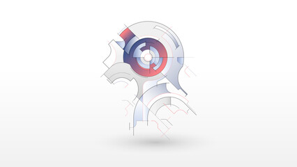Poster - AI robot abstract geometric elements vector background
