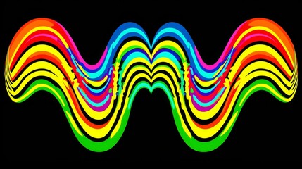 Poster - Abstract Representation of the Doppler Effect in Vibrant Colors and Shapes