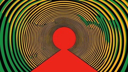 Poster - Abstract Representation of the Doppler Effect in Vibrant Colors and Shapes
