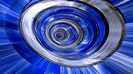 Poster - Abstract Representation of the Doppler Effect with Blue Swirls and Motion