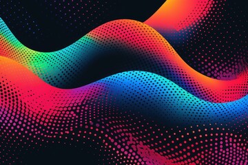Poster - vibrant colors blend seamlessly in a dynamic halftone pattern, creating a modern and visually appeal