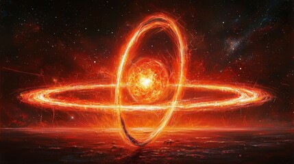 Poster - abstract journey into the heart of quantum concepts and cosmic energy