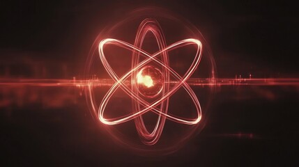 Poster - Vibrant Animated Atomic Structure in Digital Illustration