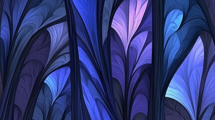 Poster - Fractal Patterns Representing Chaos Theory in Stunning Blue Tones