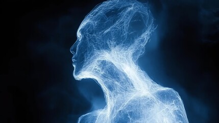Poster - Abstract Illustration of Complex Systems in Ethereal Human Form