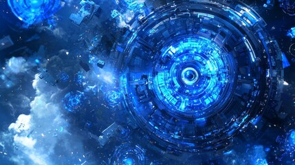 Poster - Futuristic Technology Concepts Blending Realities of Advanced Digital Worlds