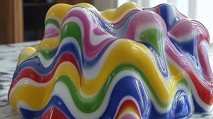 Poster - Colorful Abstract Waves Displaying Energy Dynamics in Motion