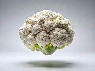 Canvas Print - Fresh Cauliflower Floating, Macro Photography, Food, Vegetable, White