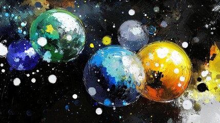 Poster - Illustrating the Emotional Physics of the Cosmos in Vibrant Abstract Art