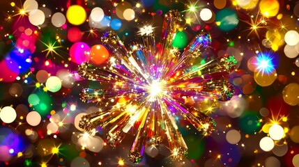 Poster - Mesmerizing Light Speed Conceptualization with Sparkling Colors and Bokeh
