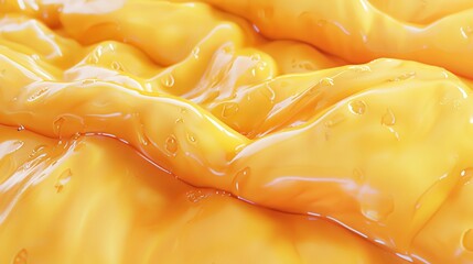 Poster - Luminous Digital Representation of Fluid and Glossy Yellow Surface
