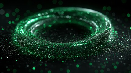 Poster - Dynamic Quantum Visuals in Dark Background with Shimmering Particles