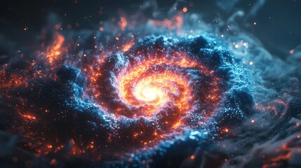 Poster - Abstract Radiant Representation of Harmonics in Cosmic Swirl Patterns