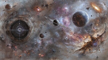 Poster - cosmic radiance and gravitational interactions in a starry universe