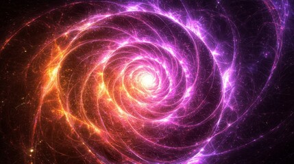 Poster - Vibrant Patterns of Light and Color Representing Time and Space Dynamics