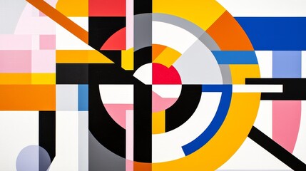 Poster - Colorful Abstract Representation of Stellar Systems with Geometric Shapes