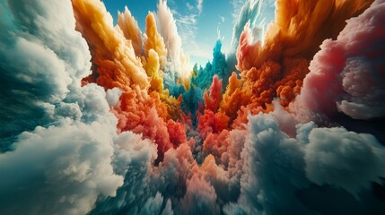 Poster - The Allure of Celestial Movements in Vibrant Colorful Clouds