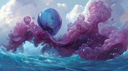 Poster - the allure of theoretical physics: a visual representation of cosmic waves