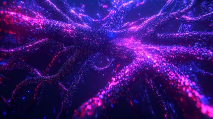Poster - Captivating Artistry of Atomic Motion in a Vivid and Abstract Visual Scene
