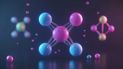 Poster - The Artistry of Atomic Motion Depicted in Vibrant 3D Visualization