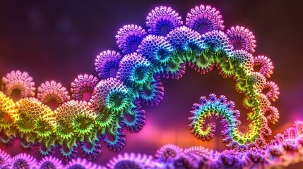 Poster - The Elegance of Fractals Illustrated in Vibrant Colors and Patterns
